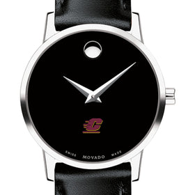 Central Michigan Women&#39;s Movado Museum with Leather Strap Shot #1