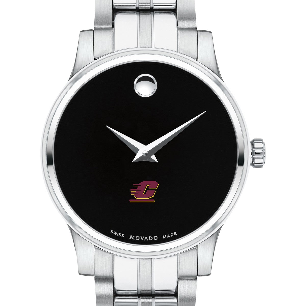 Central Michigan Women's Movado Stainless Steel Watch with Black Dial ...