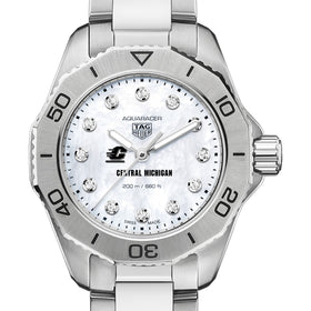 Central Michigan Women&#39;s TAG Heuer Steel Aquaracer with Diamond Dial Shot #1