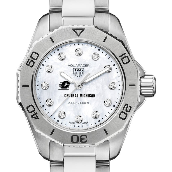 Central Michigan Women&#39;s TAG Heuer Steel Aquaracer with Diamond Dial Shot #1