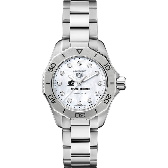 Central Michigan Women&#39;s TAG Heuer Steel Aquaracer with Diamond Dial Shot #2
