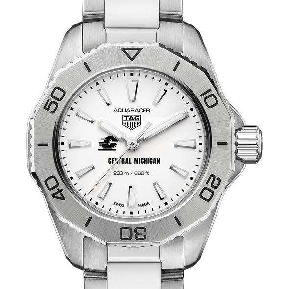 Central Michigan Women&#39;s TAG Heuer Steel Aquaracer with Silver Dial Shot #1