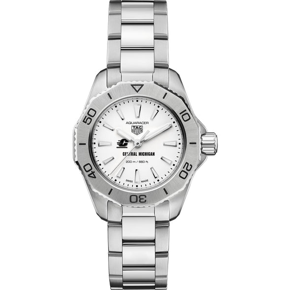 Central Michigan Women&#39;s TAG Heuer Steel Aquaracer with Silver Dial Shot #2