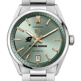 Central Michigan Women's TAG Heuer Steel Carrera Automatic with Green Dial Shot #1