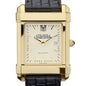 Charleston Men's Gold Quad with Leather Strap Shot #1