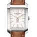 Charleston Women's Baume et Mercier 35X22mm Hampton Watch with Silver Dial & Tan Leather Strap