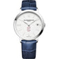 Charleston Women's Baume et Mercier 36.5mm Classima Watch with White Dial & Blue Leather Strap Shot #2