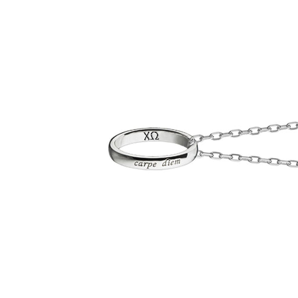 Chi Omega Monica Rich Kosann "Carpe Diem" Poesy Ring Necklace in Silver Shot #3