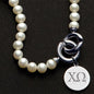 Chi Omega Pearl Necklace with Sterling Silver Charm Shot #2