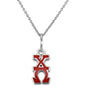 Chi Omega Sterling Silver Necklace with Greek Letter Charm Shot #2