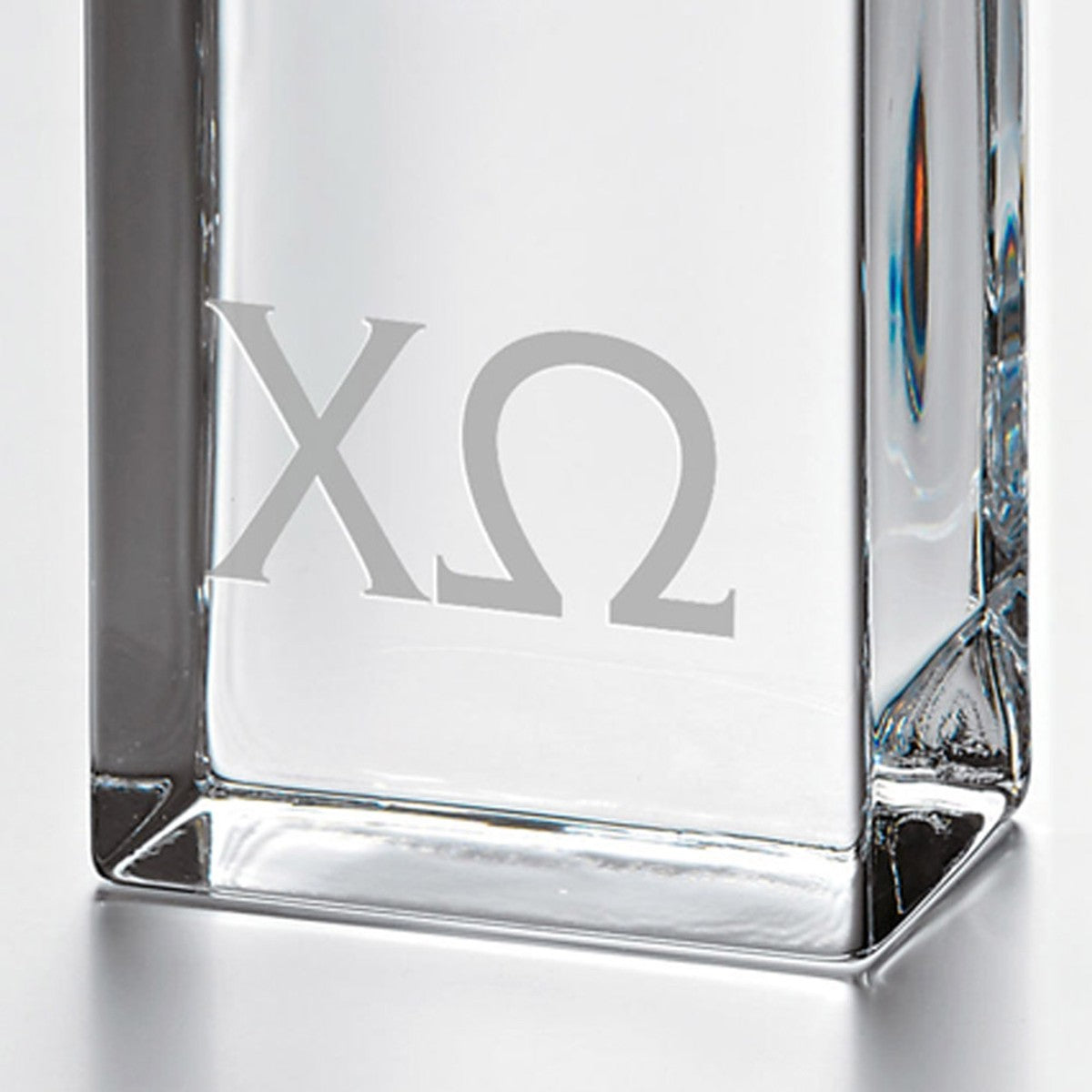 Chi Omega Tall Glass Desk Clock by Simon Pearce | M.LaHart & Co.