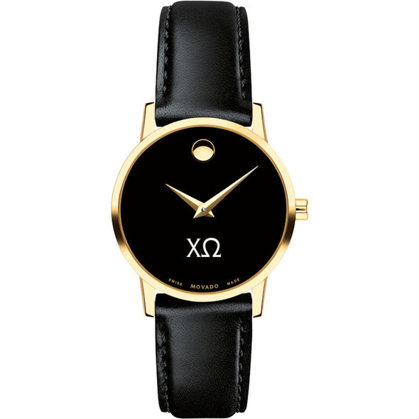 Chi Omega Women&#39;s Movado Gold Museum Classic Leather Shot #2