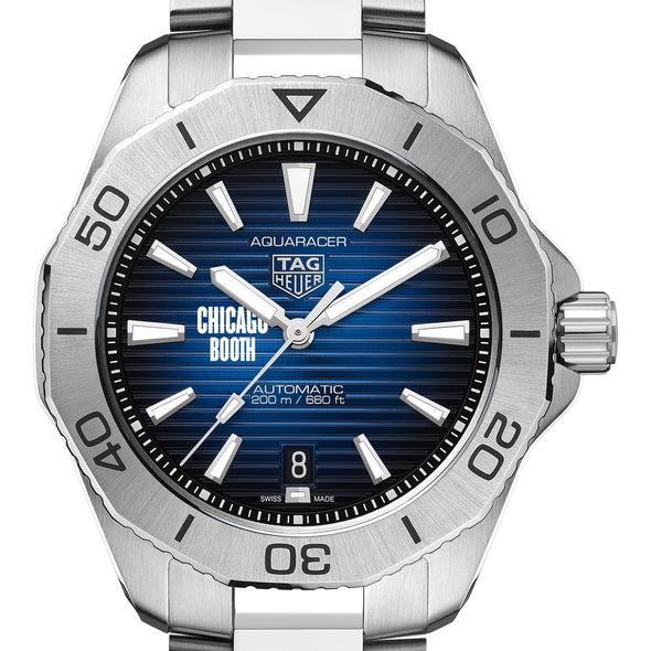 Chicago Booth Men&#39;s TAG Heuer Steel Automatic Aquaracer with Blue Sunray Dial Shot #1