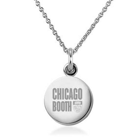Chicago Booth Necklace with Charm in Sterling Silver Shot #1