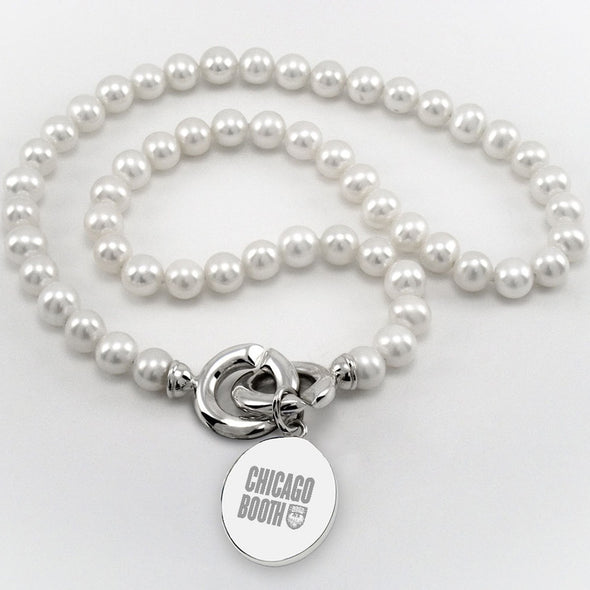 Chicago Booth Pearl Necklace with Sterling Silver Charm Shot #1