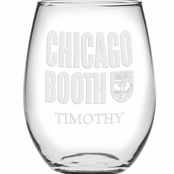 Chicago Booth Stemless Wine Glasses Made in the USA - Set of 2 Shot #2