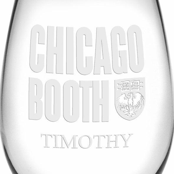 Chicago Booth Stemless Wine Glasses Made in the USA - Set of 2 Shot #3