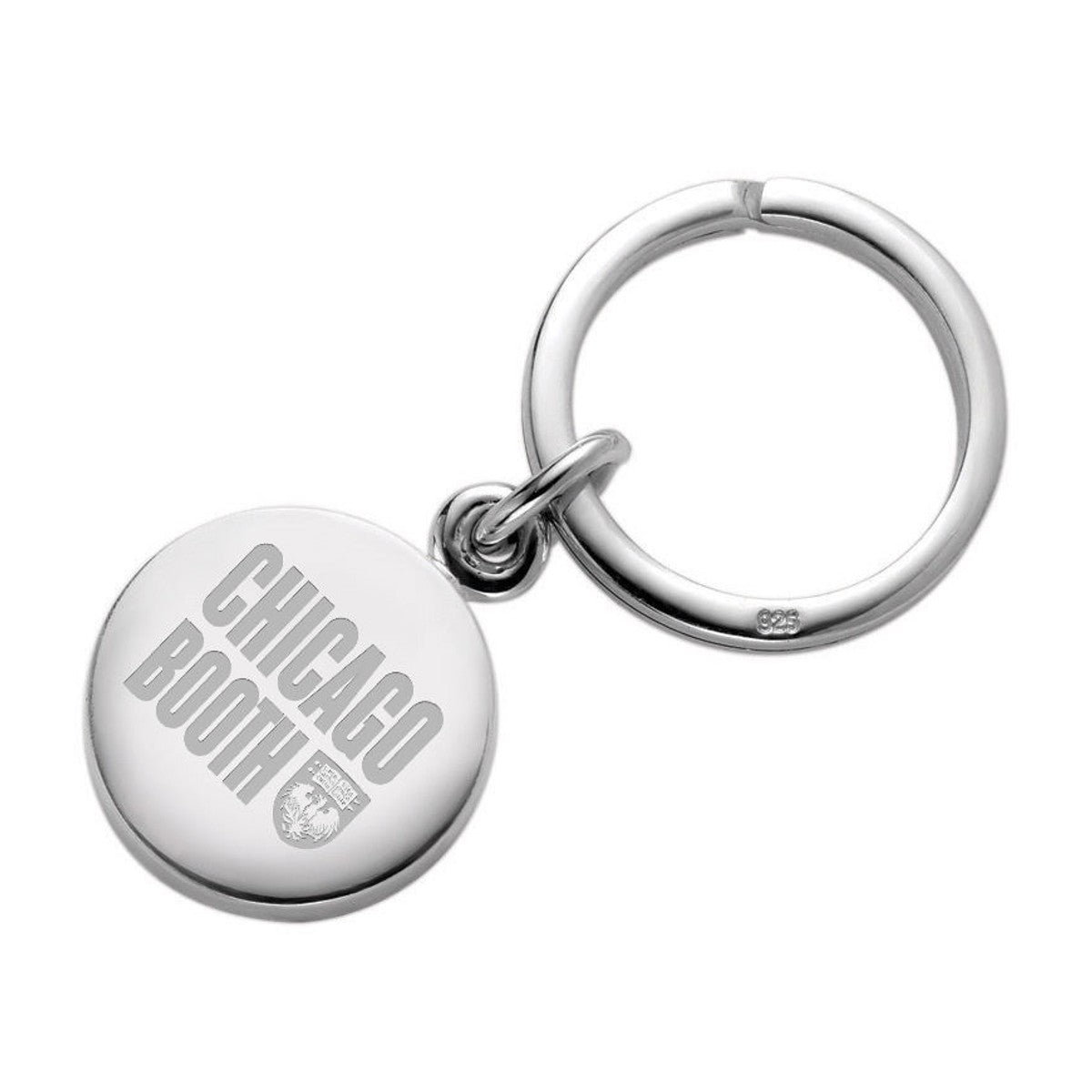 Chicago Booth Sterling Silver Insignia Key Ring | M.LaHart & Co.