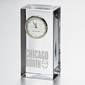 Chicago Booth Tall Glass Desk Clock by Simon Pearce Shot #1