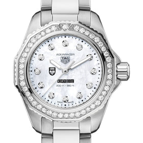 Chicago Booth Women&#39;s TAG Heuer Steel Aquaracer with Diamond Dial &amp; Bezel Shot #1