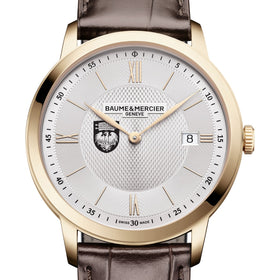 Chicago Men's Baume et Mercier 40mm Gold PVD Classima Watch with Silver Dial & Dark Brown Leather Strap Shot #1
