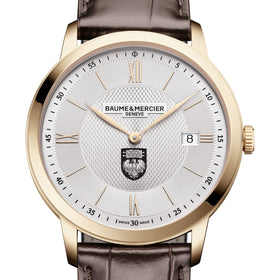 Chicago Men's Baume et Mercier 40mm Gold PVD Classima Watch with Silver Dial & Dark Brown Leather Strap Shot #1