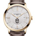 Chicago Men's Baume et Mercier 40mm Gold PVD Classima Watch with Silver Dial & Dark Brown Leather Strap