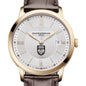 Chicago Men's Baume et Mercier 40mm Gold PVD Classima Watch with Silver Dial & Dark Brown Leather Strap Shot #1