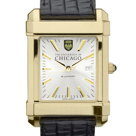 Chicago Men's Gold Watch with 2-Tone Dial & Leather Strap at M.LaHart & Co. Shot #1