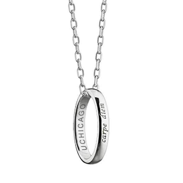 Chicago Monica Rich Kosann "Carpe Diem" Poesy Ring Necklace in Silver Shot #1