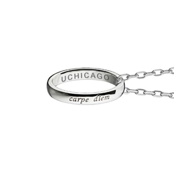 Chicago Monica Rich Kosann "Carpe Diem" Poesy Ring Necklace in Silver Shot #3