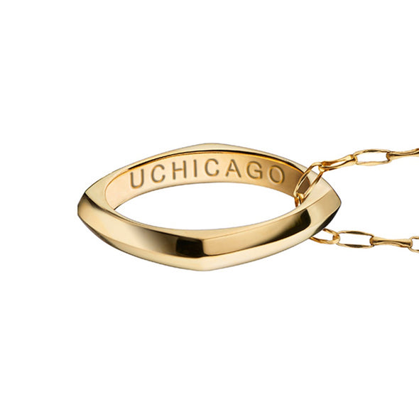 Chicago Monica Rich Kosann Poesy Ring Necklace in Gold Shot #3