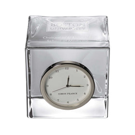 Chobanian & Avedisian School of Medicine Glass Desk Clock by Simon Pearce Shot #1