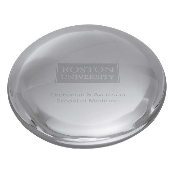 Chobanian & Avedisian School of Medicine Glass Dome Paperweight by Simon Pearce Shot #2