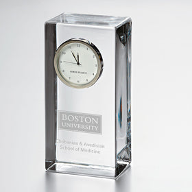 Chobanian & Avedisian School of Medicine Tall Glass Desk Clock by Simon Pearce Shot #1