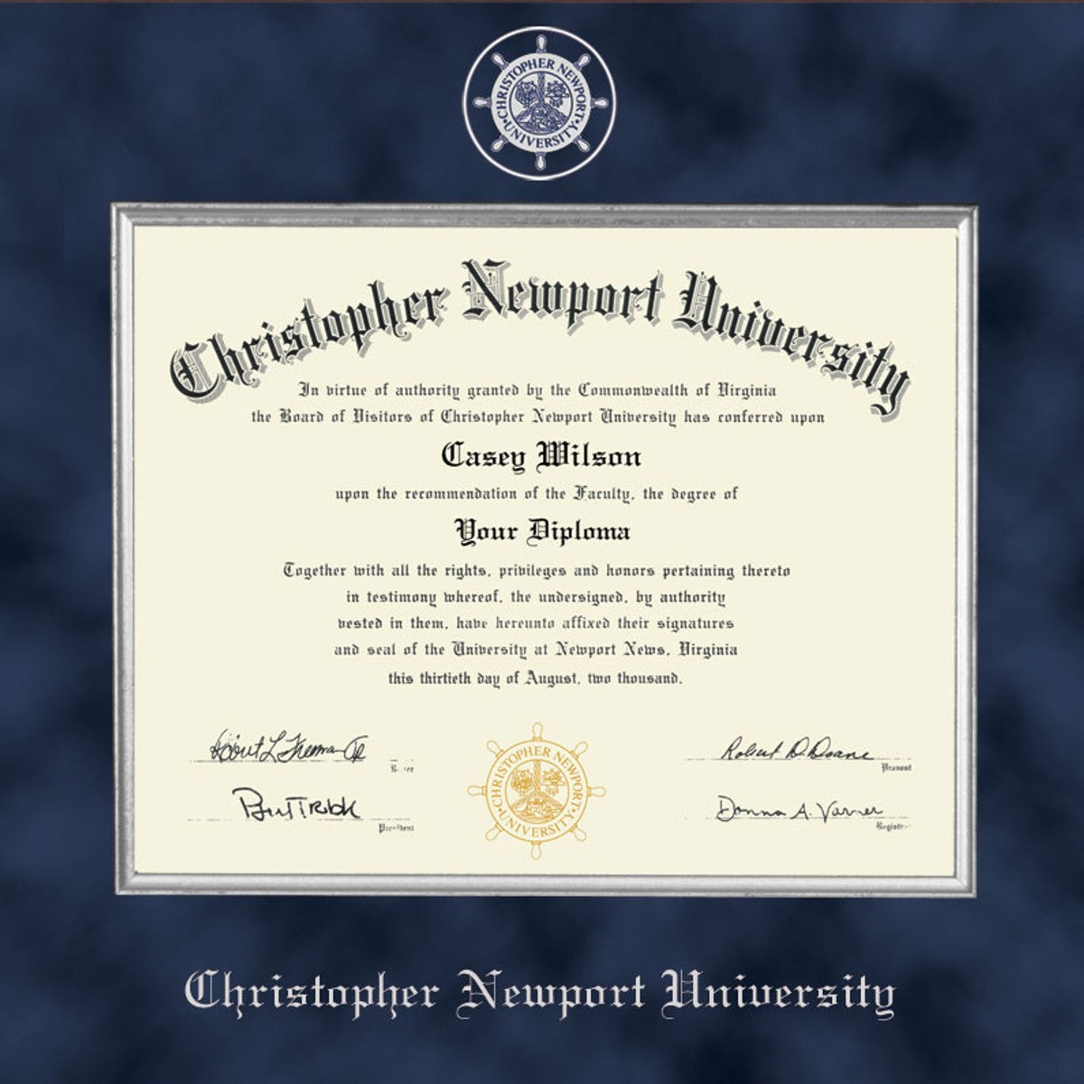 Christopher Newport University Diploma Frame - Excelsior | M