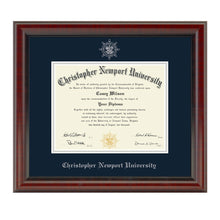 Christopher Newport University Diploma Frame, the Fidelitas Shot #1