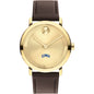 Christopher Newport University Men's Movado BOLD Gold with Chocolate Leather Strap Shot #2