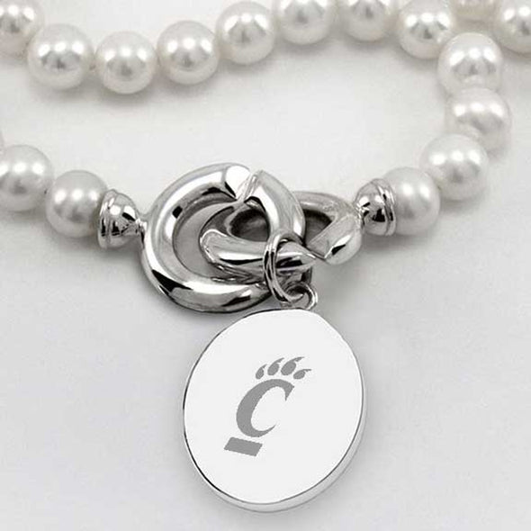 Cincinnati Pearl Necklace with Sterling Silver Charm Shot #2