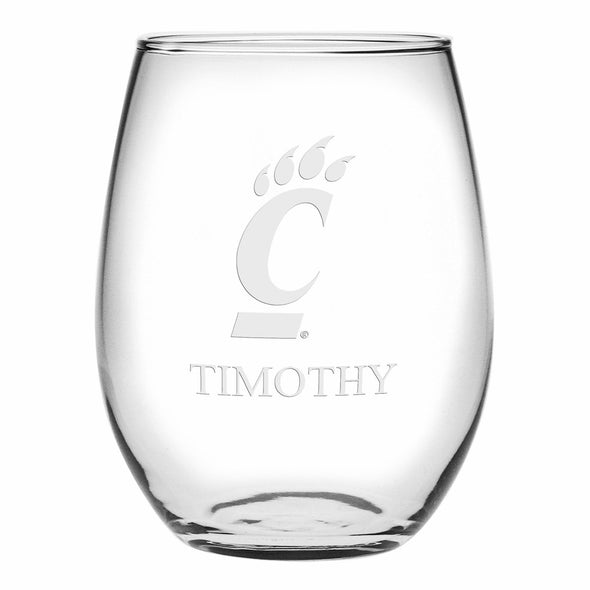 Cincinnati Stemless Wine Glasses Made in the USA - Set of 2 Shot #1