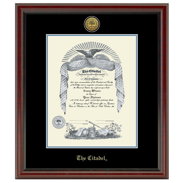 Citadel Diploma Frame - Gold Medallion Shot #1