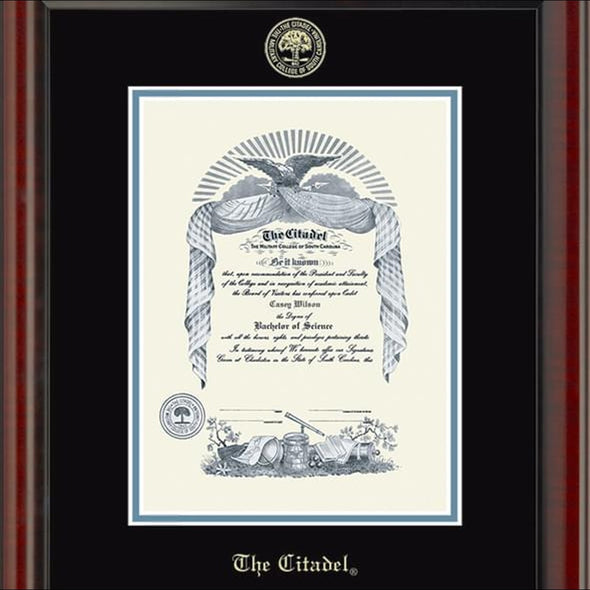 Citadel Diploma Frame, the Fidelitas Shot #2