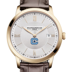 Citadel Men's Baume et Mercier 40mm Gold PVD Classima Watch with Silver Dial & Dark Brown Leather Strap Shot #1