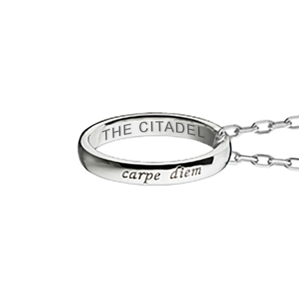 Citadel Monica Rich Kosann "Carpe Diem" Poesy Ring Necklace in Silver Shot #3