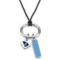 Citadel Silk Necklace with Enamel Charm & Sterling Silver Tag Shot #2