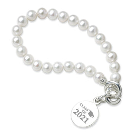 Class of 2021 Pearl Bracelet with Sterling Silver Charm Shot #1