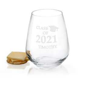Class of 2021 Stemless Wine Glasses - Set of 2 Shot #1