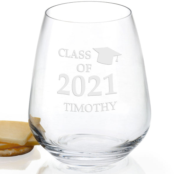 Class of 2021 Stemless Wine Glasses - Set of 2 Shot #2