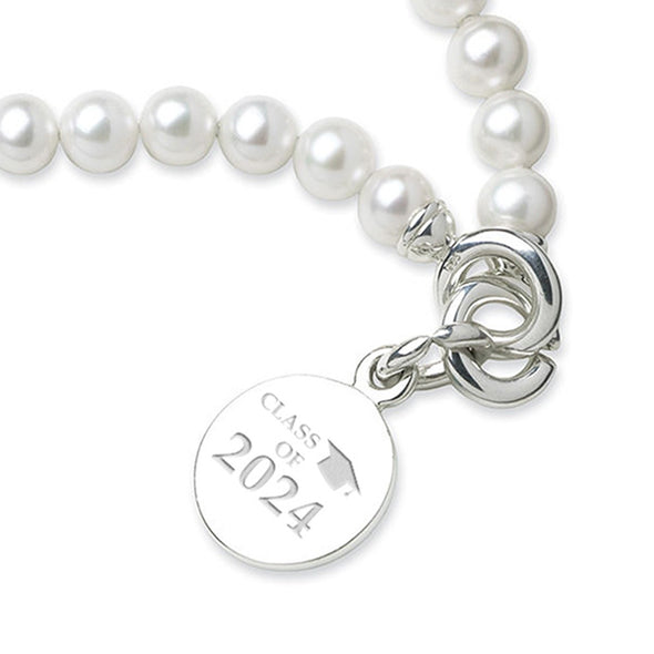 Class of 2024 Pearl Bracelet with Sterling Silver Charm Shot #2