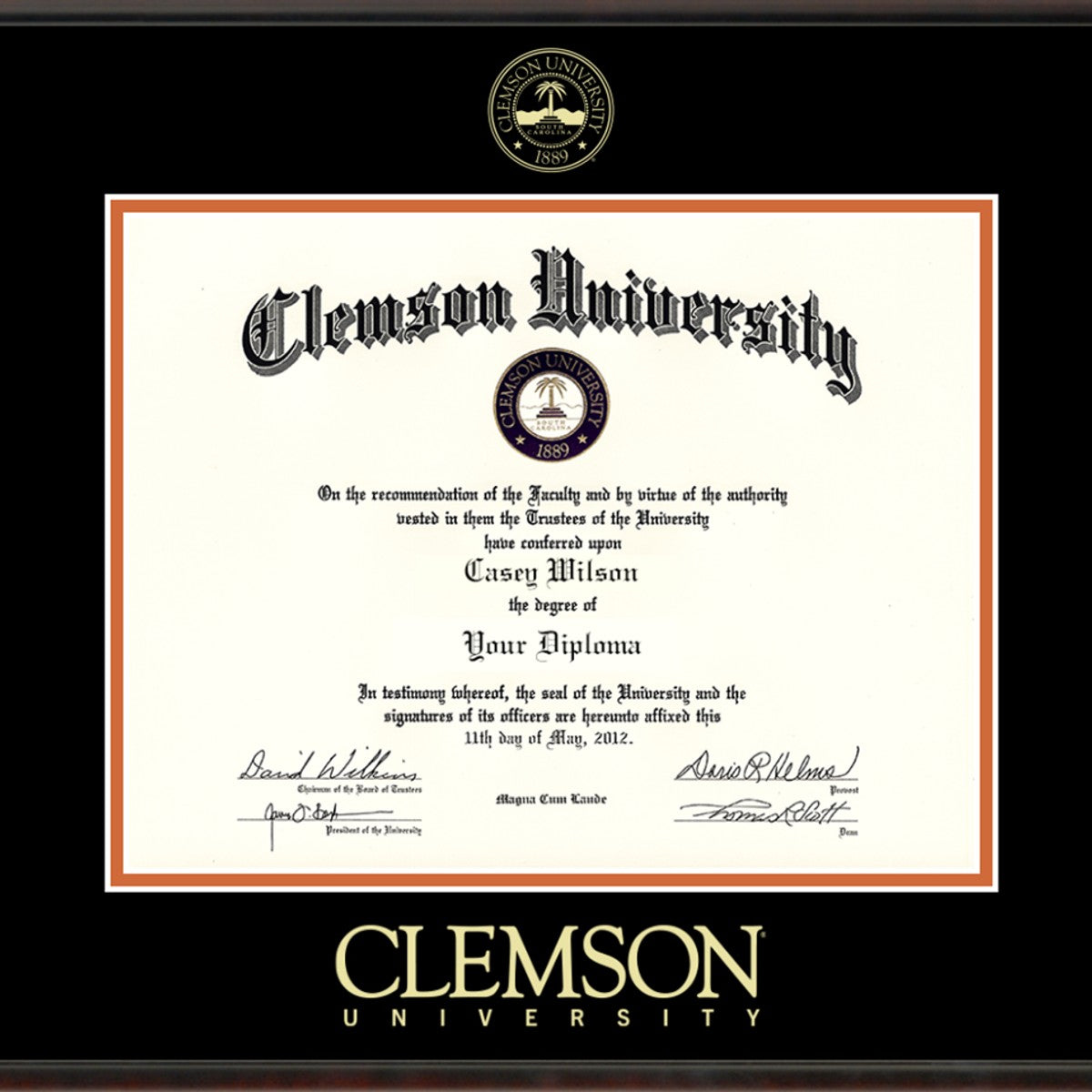 Clemson Diploma Frame - Fidelitas | M.LaHart & Co.